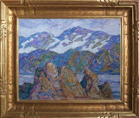 "Coast Scene from Norway, 1924" 16 x 20 inches, oil on canvas!